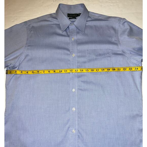 Lauren Ralph Lauren Dress Shirt Men’s Size 16.5 34/35 Blue Button-Down Non-Iron - Picture 4 of 6